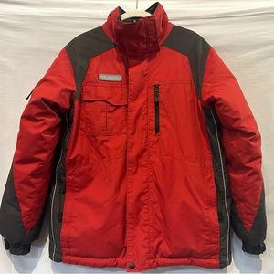 Columbia Sportswear Company Youth Down Jacket - Size 14/16 - Red/Dark Gr…